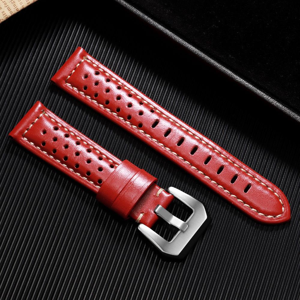 18mm 20mm 22mm 24mm 26mm Handgefertigtes atmungsaktives Rindsleder Uhrenarmband für Panerai Herrenarmband für Omega Uhrenarmband Zubehör