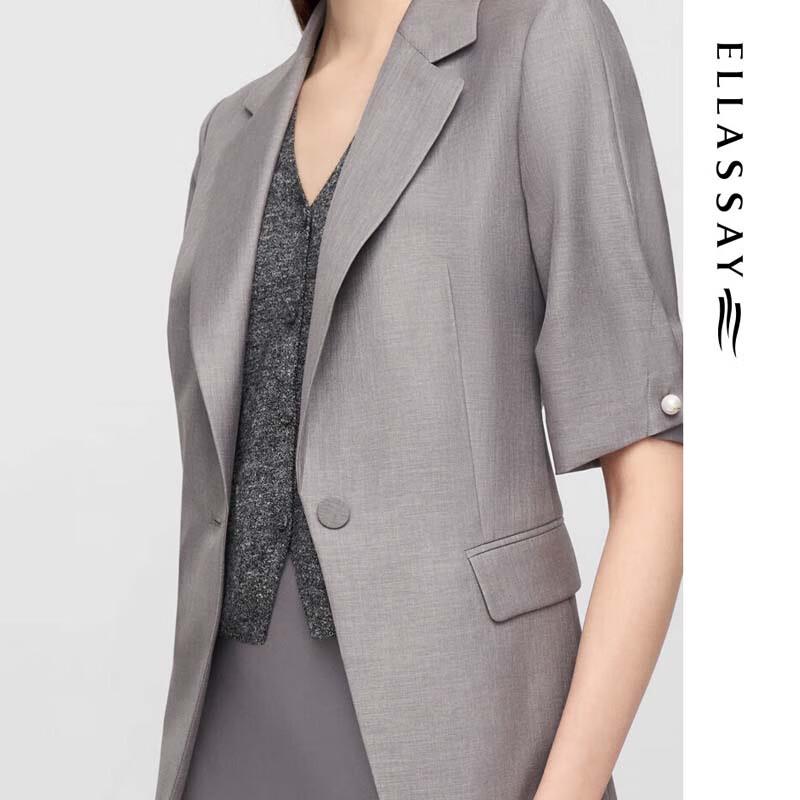 ELLASSAY Women's Wrinkle-Resistant Short-Sleeve Blazer