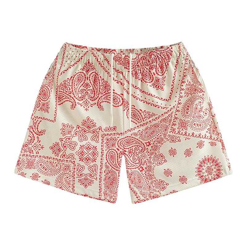 Trend Paisley Graphic Beach Shorts For Men Fashion Summer Streetwear Printed Short Pants Casual Hip HopTrunks
