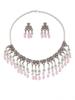 European & American Ethnic Style Rhinestone Tassel Necklace & Earring Set
