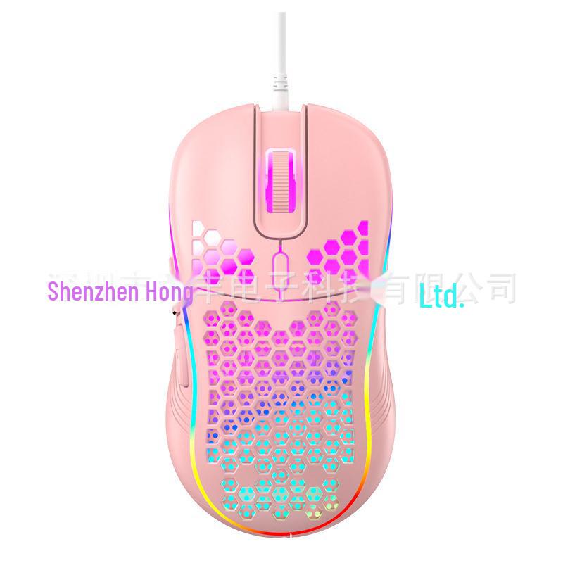 Wireless RGB Honeycomb Gaming Mouse, Lightweight with TYPE-C Charging and Wired Options