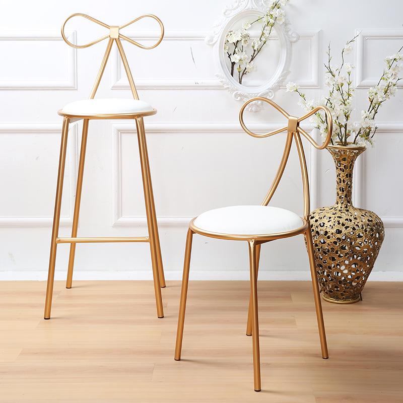Moderne Nordic IJzeren Rugleuning Make-up & Eetkamerstoel