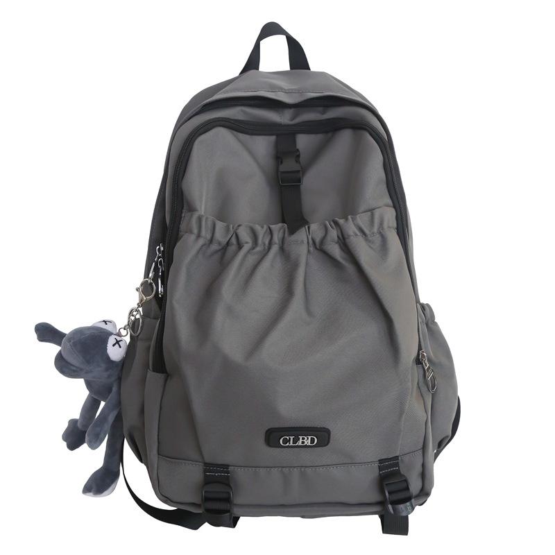 

Студенческий школьный рюкзак, однотонный рюкзак большой емкости, рюкзак для старшей средней школы на открытом воздухе серый