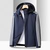 Men's Casual Three Stripe Hooded Jacket - Autumn/Winter