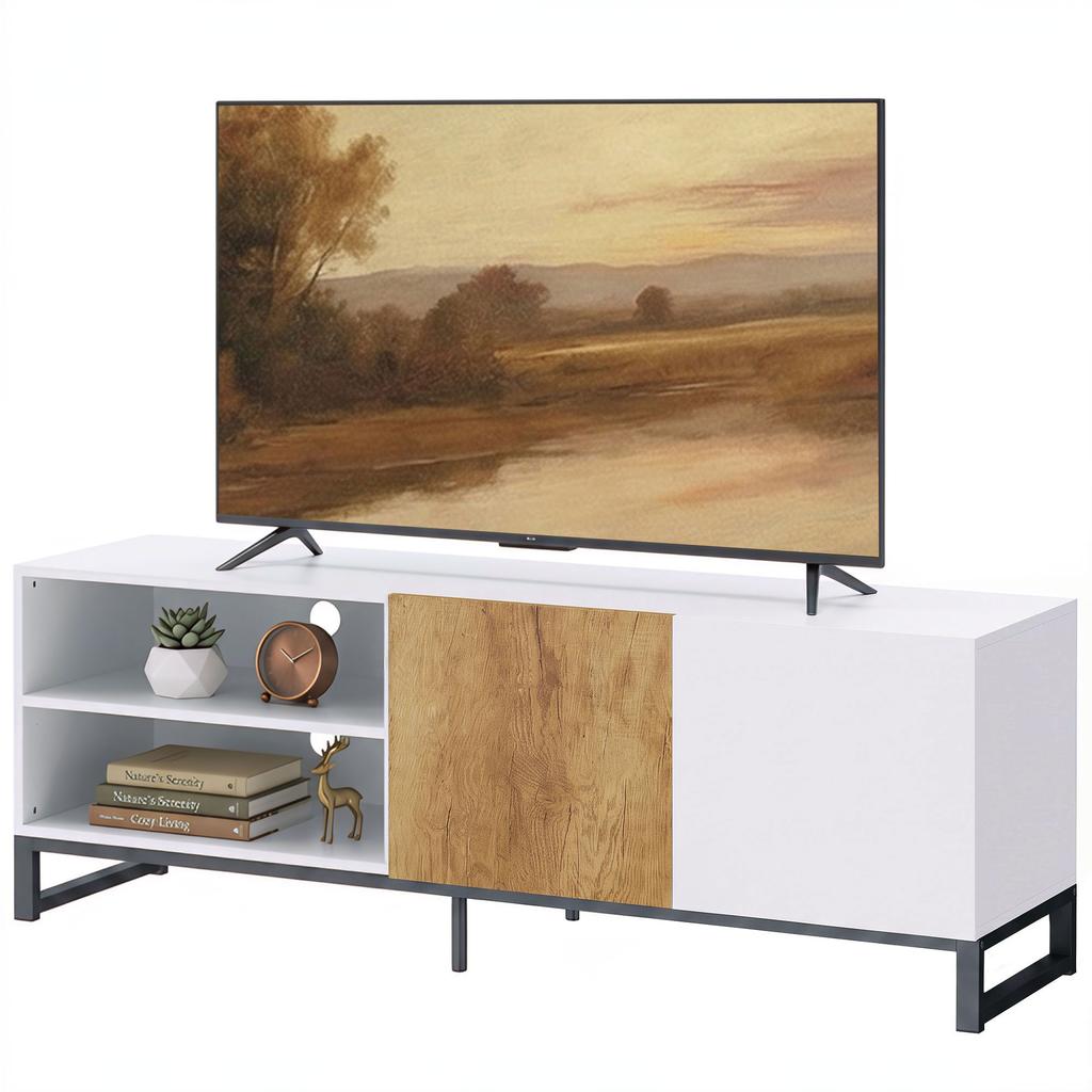 TV Cabinet for TVs Up To 55 Inches, Modern TV Lowboard, White