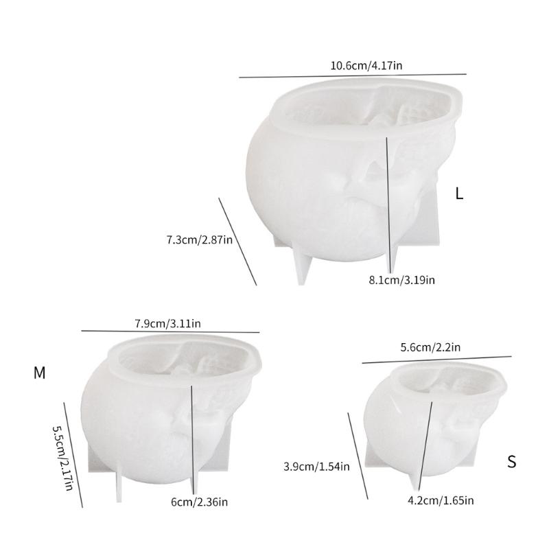 Halloween Candle Mold for Making Skull Scented Candle Mold Handmade Soap Plasters Handcrafts Resin Casting Silicone Mold