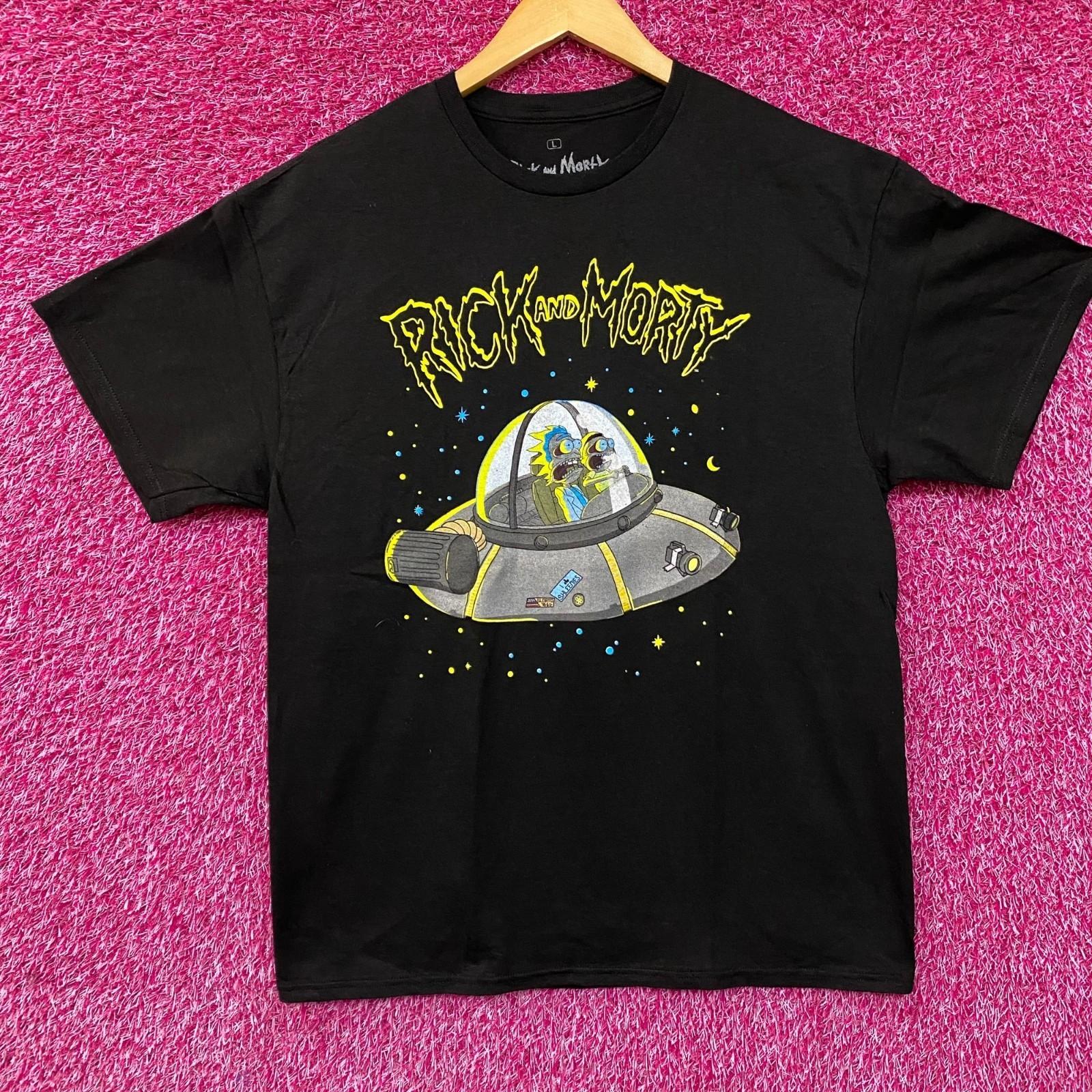 Adult Swim Rick and Morty Spaceship Graphic Design T-Shirt Large XL