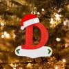 Christmas Tree Decorations 26 English Letters Ornaments DIY Xmas Tree Hanging Decor Single Letter With Christmas Hat