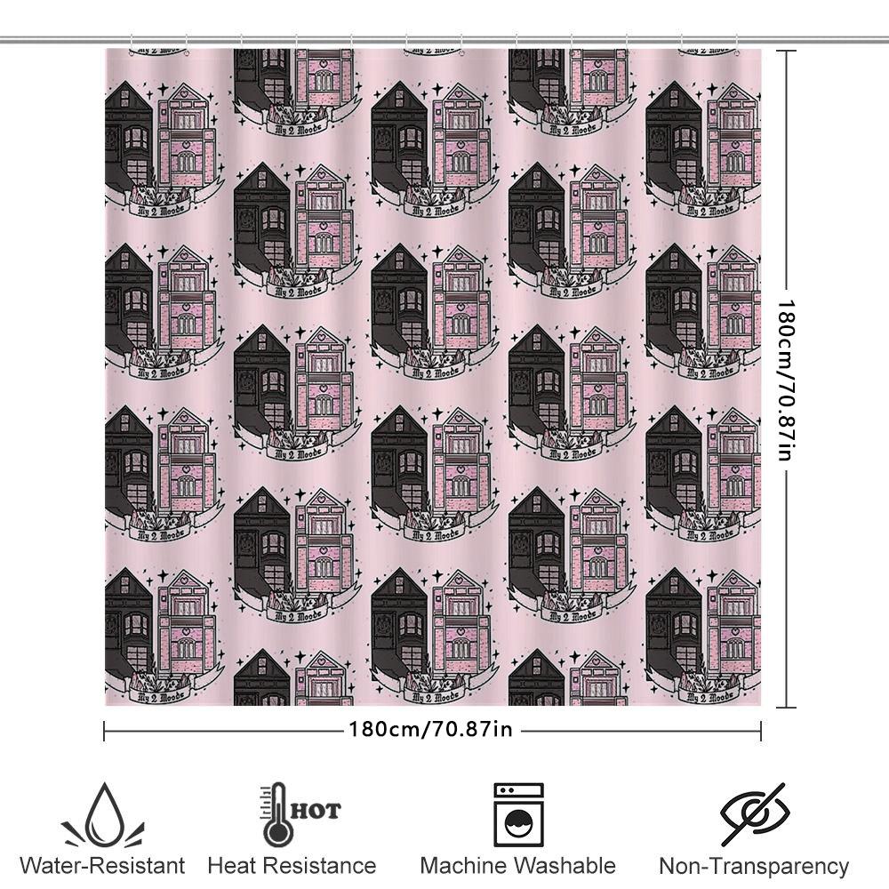 Bathroom Shower Curtain Floral Vintage Farmhouse Pattern Waterproof Fabric Decor