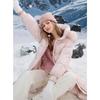 Sancai Women's Fox Fur Trimmed Stand-Up Collar Goose Down Puffer Jacket