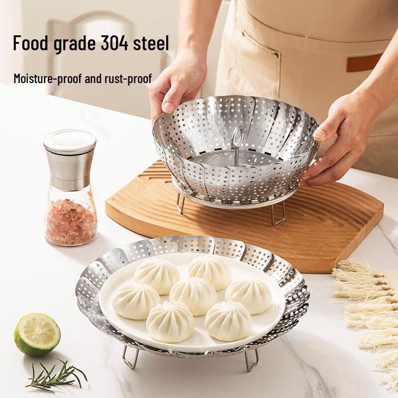 Jingbeier Faltbarer Dampfkorb & Einsatz aus Edelstahl