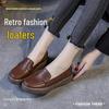 Women's Retro Leather Over-the-Knee Boots with Thick Sole and Velvet Lining - Versatile High-Top for Autumn/Winter