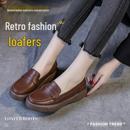 Women's Retro Leather Over-the-Knee Boots with Thick Sole and Velvet Lining - Versatile High-Top for Autumn/Winter