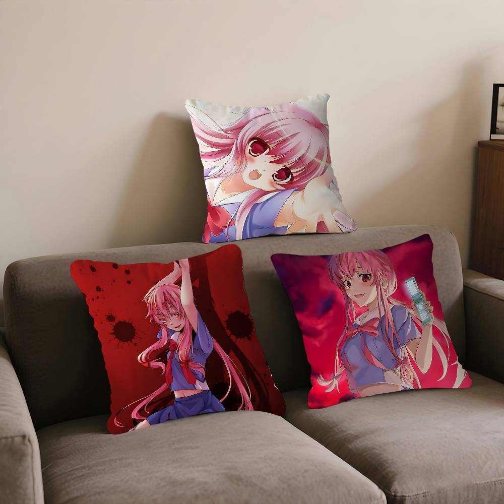 Gasai Y-Yuno Pillow Cover Sofa Cushion Cover Home Room Decoration Children Gift