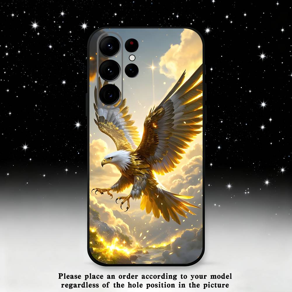 Cool Animal Eagle Art Phone Case For Samsung S25,S24,S21,S22,S23,S30,Ultra,S20,Plus,Fe,Lite,Note,10,9,5G Black Cover Samsung S25Plus