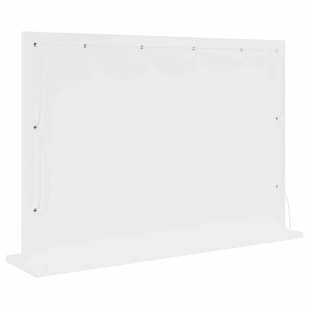 White Washbasin Mirror 80 x 15 x 18 cm Glass and Veneered Wood