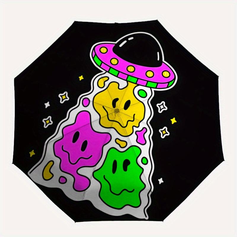 

1pc Alien InvasionAutomatic Folding Umbrella, Portable & Foldable Design with 8 Ribs, Casual Outdoor Accessory yy250804264