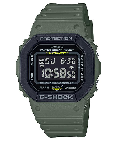 Casio G-SHOCK Men s Resin 200M Water Resistant Shock Resistant Alarm Quartz Watch DW-5610SU-3 зелёный