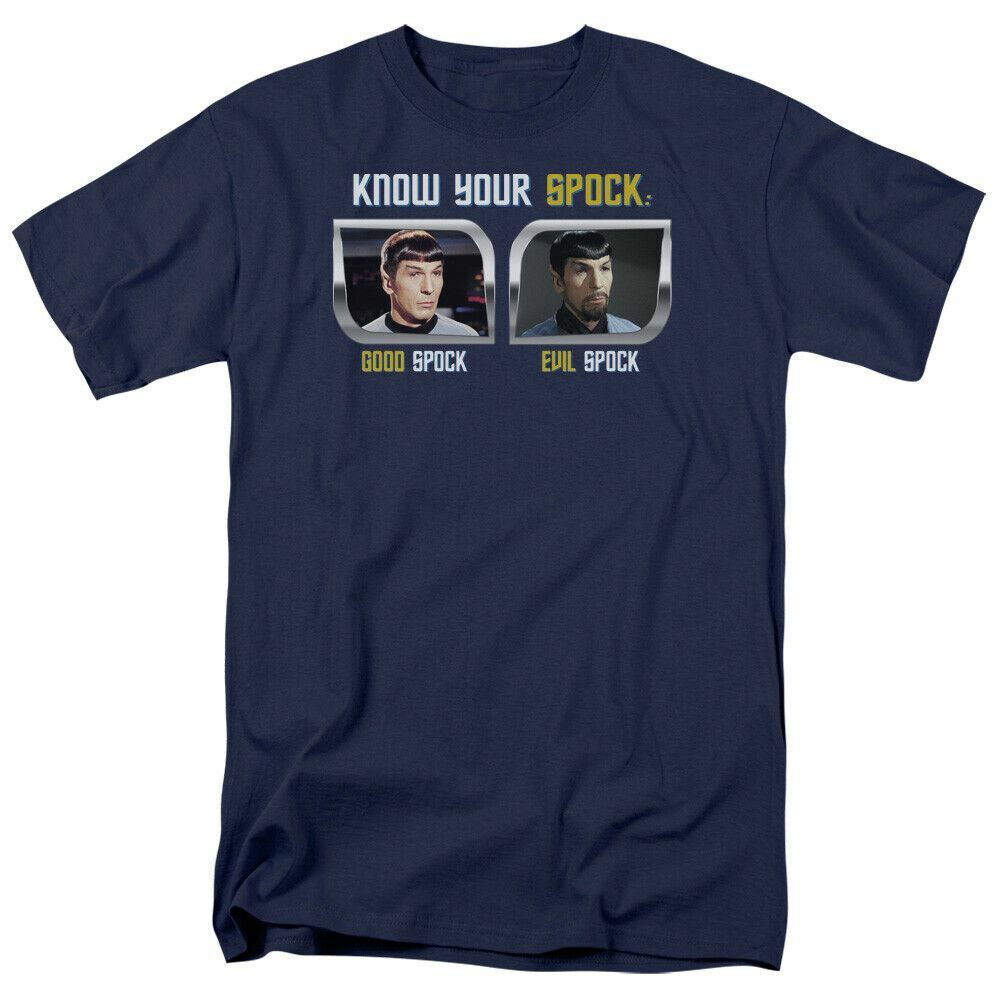 Star Trek Know Your Spock T-shirt Licensed SciFi TV Classic Tee New Navy Blue XL