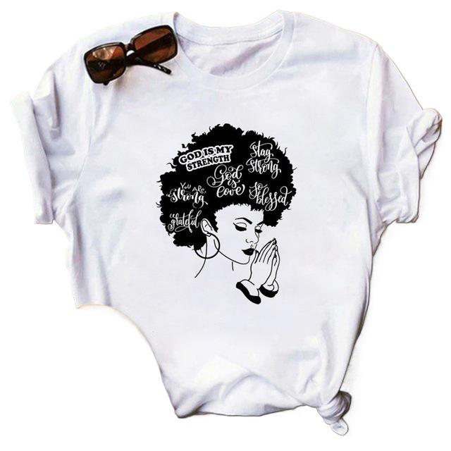 2025 Afrikanisches Mädchen Print Damen Sommer T-Shirt, Kurzarm Oberteil