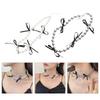 Fashionable Black Ribbon Bowknot Necklace Faux Pearl Alloy Chain Choker Fashion Cool Girls Clavicular Chain Jewelry