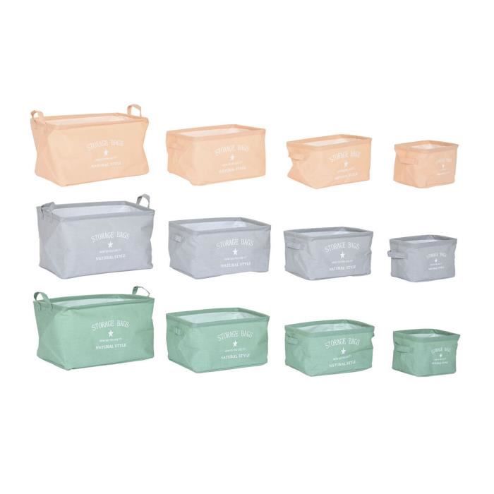 Paniers - Moderne - 39 x 27 x 24 cm - Lot de 3 - Toile - Couleur unique