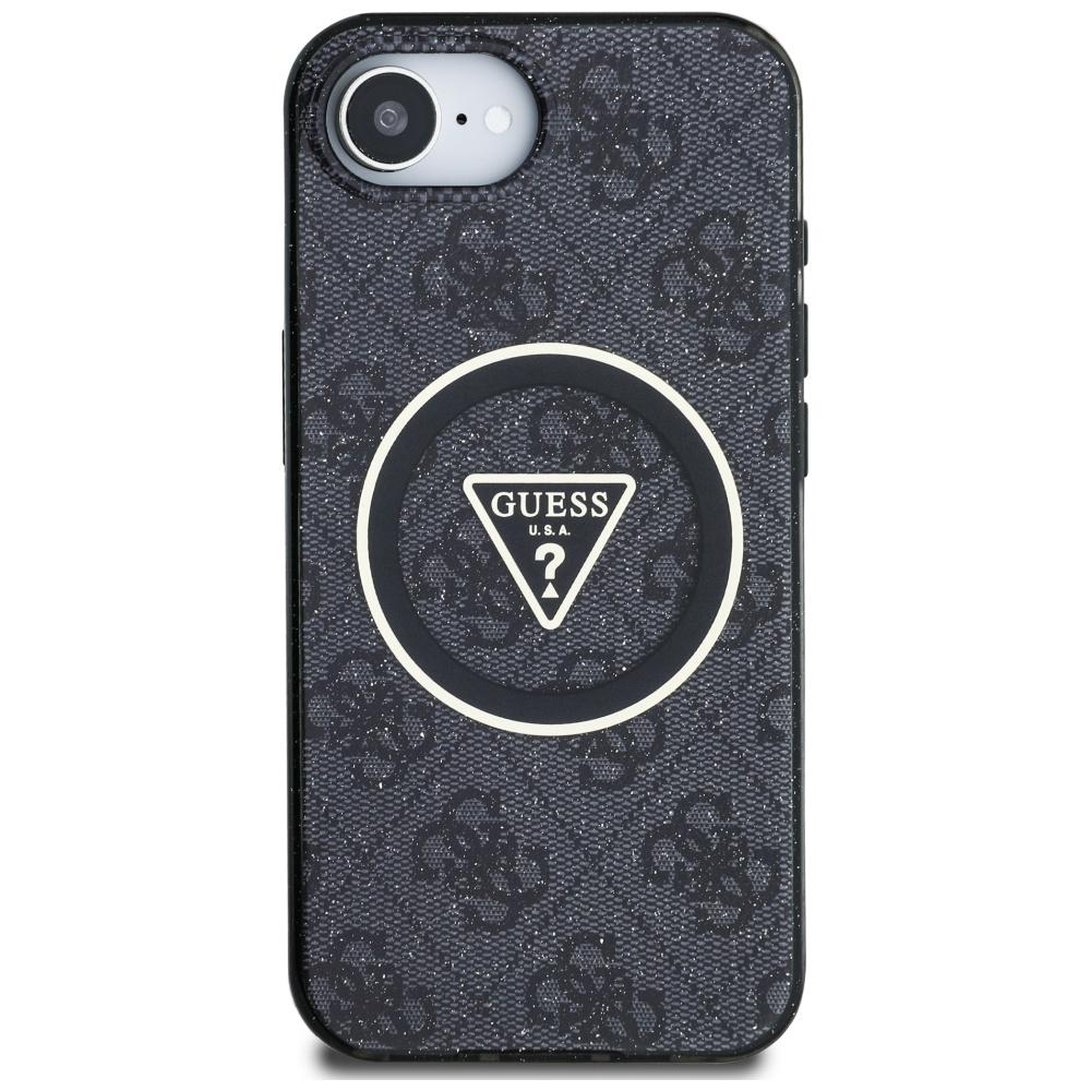 Etui Guess Iml Metal Glitter 4G Circle   Triangle Magsafe Do Iphone 16E Czarny