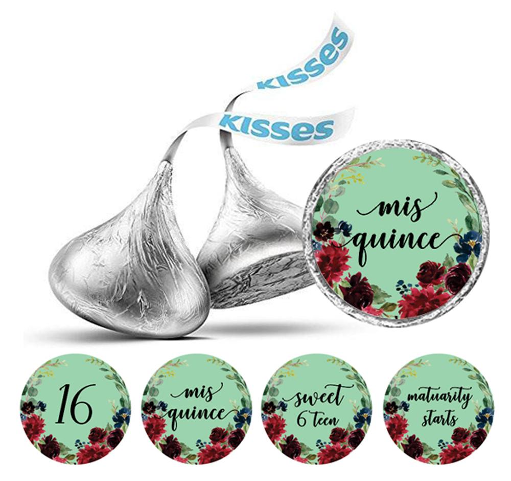 Darling Souvenir Floral 16 Birthday Quinceanera StickersChocolate Labels 190 Pcs