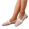 Women's Summer Casual Slip On Flats Breathable Woven Mesh Loafers Lightweight Comfortable Walking Shoes
