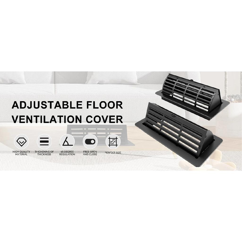 Floor Vent Covers 4 x 10 inch, Adjustable Air Vent Deflectors for Home Floor,Sidewall,Office or Ceiling Black Floor Register