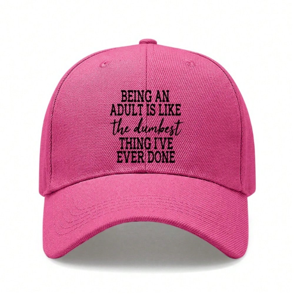 Funny Adult Baseball Cap, Printed with Funny Words. Polyester, Adjustable & Breathable. Unisex Casual Hat for Outdoor Sports.
