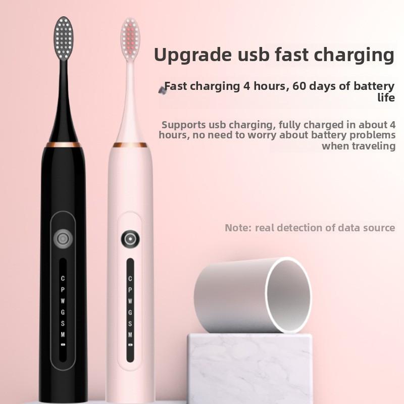 Weiche Borsten Elektrische Zahnbürste für Erwachsene Smart Home Schallzahnbürste Tragbar für Paare Lade-Set