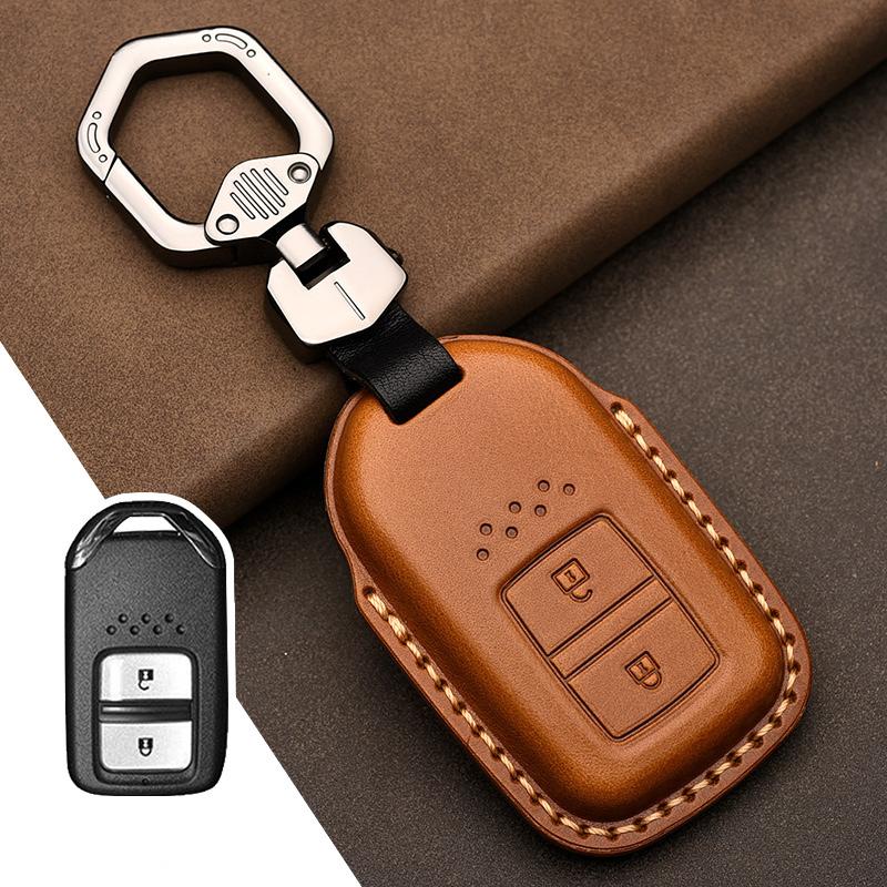 Leather Car Key Case Cover Shell for Honda Civic Accord Fit Hrv Crv Jazz City Protector