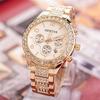 Brilliant Geneva Luxury Women Crystal Stainless Steel Quartz Analog Wrist Watch