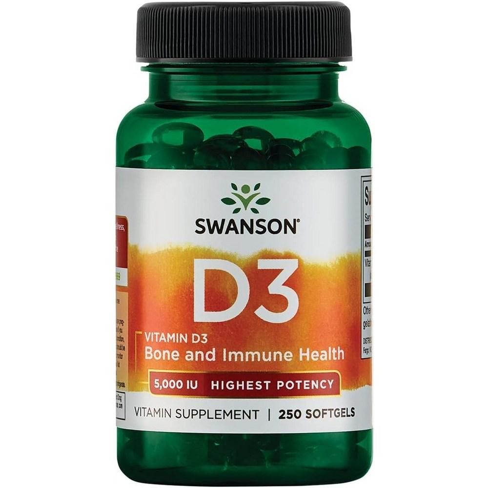 Swanson Vitamin D3 5000 IU Softgels 250 Tablets 1 Pcs