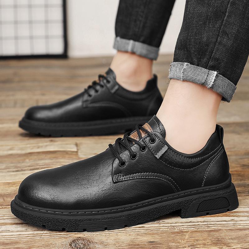 Stylish Male Oxford Shoes Classic Low-top Casual Shoe Comfy Leisure Walk Leather Shoes Lace-Up Male Hiking Shoes Office Footwear