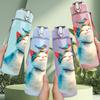 1PC Sleeping Cat Art 750ml Color Plastic Sports Water Bottle Leakproof Flip Straw Lid Suitable for Sports Office Home Use