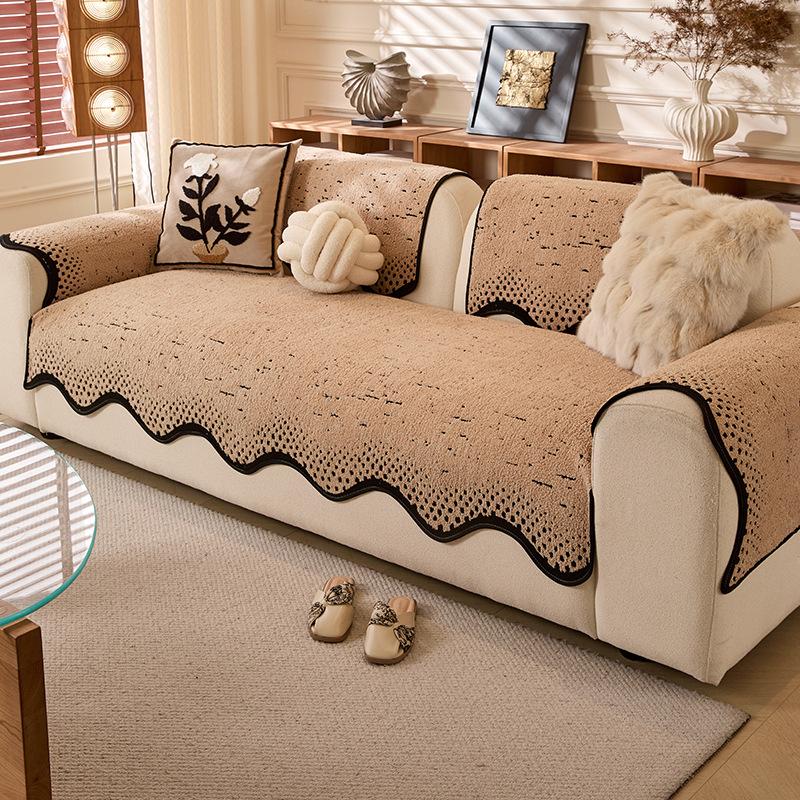Jesienno-zimowa pluszowa poduszka na sofę o specjalnym kształcie Nowa High-Endowa Luksusowa Antypoślizgowa Prosta Sofa Poduszka na siedzisko sofy
