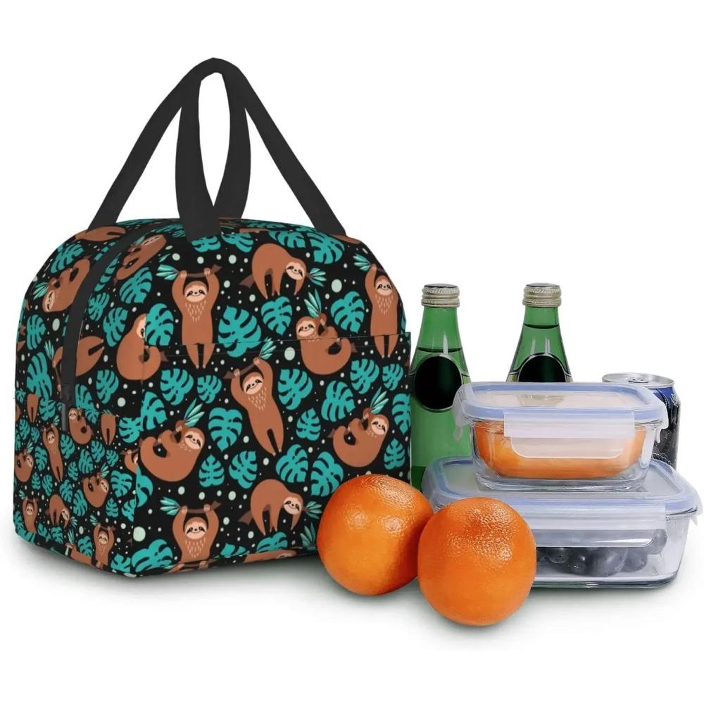 Cute Sloth Lunch Bag Leakproof Thermal Lunch Box for Women Kids Cooler Bag Reusable Lunch Tote Bag Meal Prep for School Office