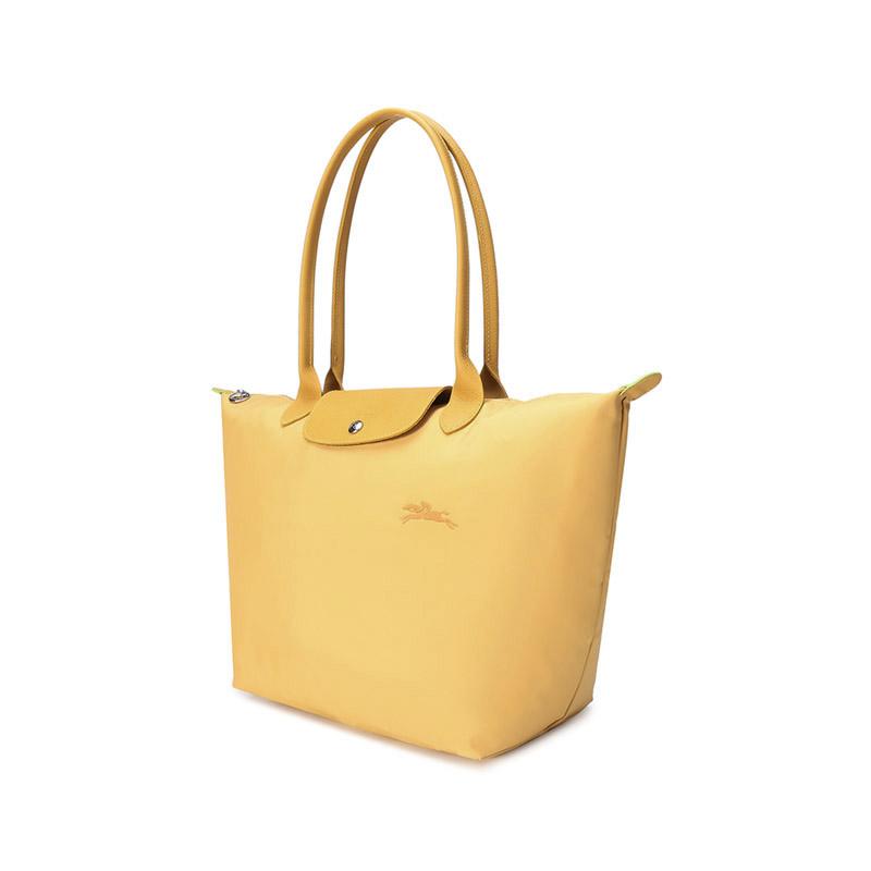 LONGCHAMP Le Pliage Green Eco Friendly Canvas One Shoulder Handbag Womens Yellow