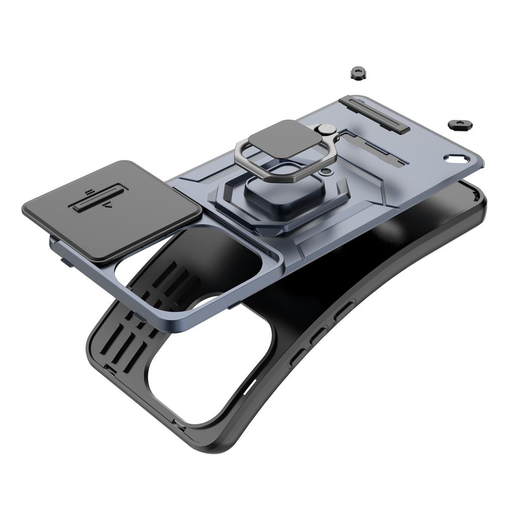 For vivo V60 5G Case PC+TPU Kickstand Phone Protector with Lens Cover