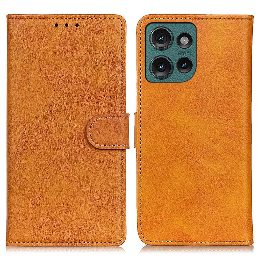For Motorola Edge 50 Neo 5G/Moto S50 5G/Thinkphone 25 5G Stand Wallet Case Cowhide Texture Leather Phone Cover