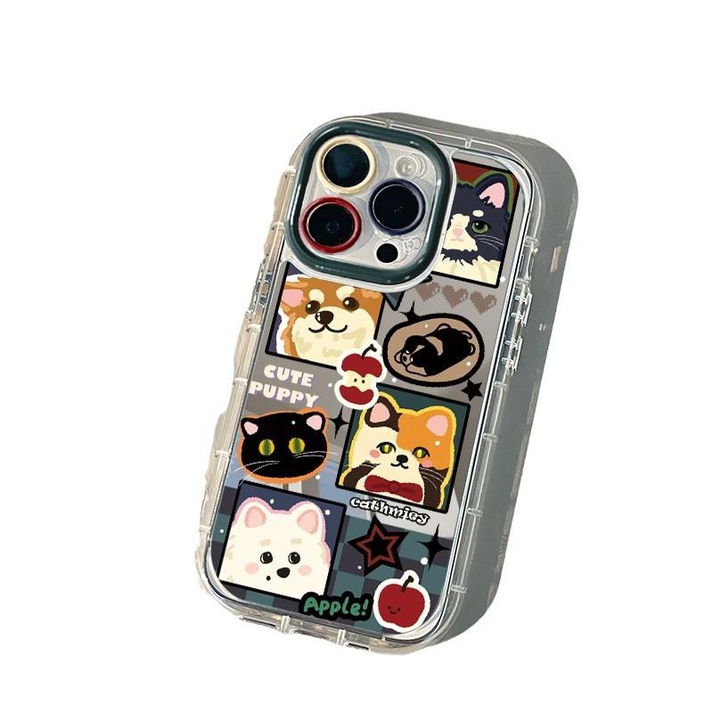 Cartoon Dog for IPhone16promax Phone Case for Apple 15 Cream Mirror All-inclusive 11/14/xs