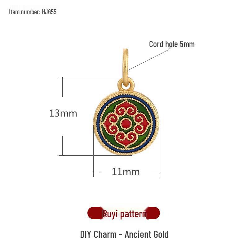 Chinese Cloisonné Sand Gold Enamel Beads: DIY Bracelet Necklace Pendant Accessories