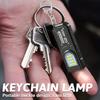 Mini Flashlight Keychain USB Rechargeable Pocket Light with COB Work Area Light for Camping Hiking Dog Walking Emergency Repair Key Ring