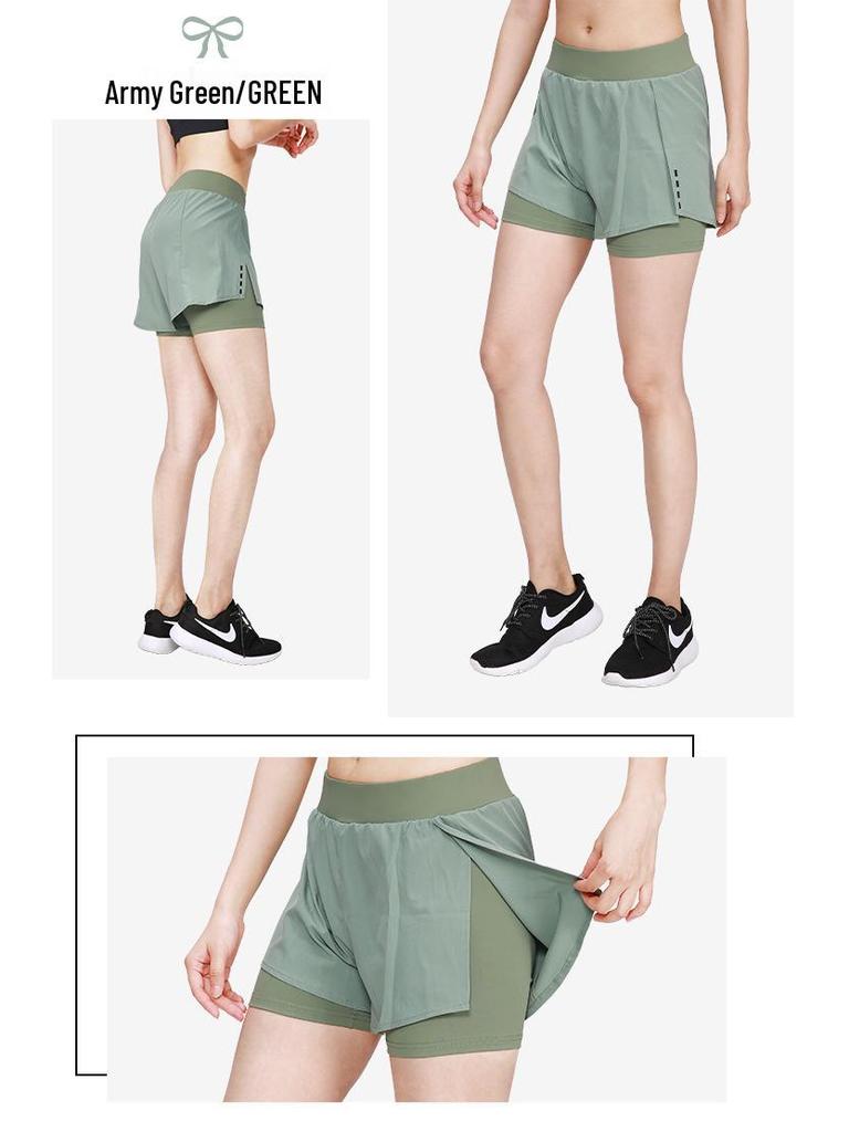 High-Waist Women's Yoga Shorts - Summer Slit, Quick-Dry for Running & Fitness