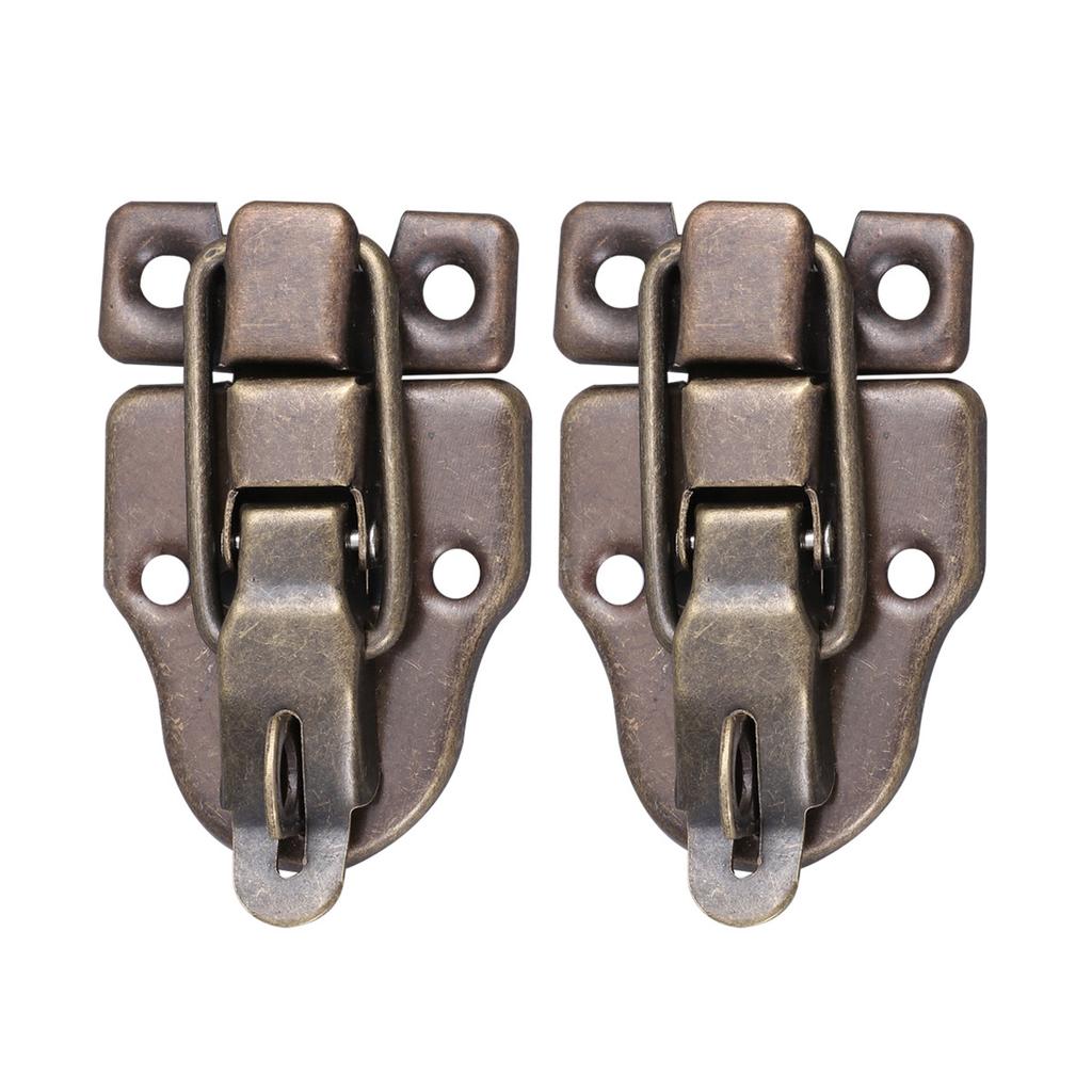 2pcs Alloy Latch For Gift Box Locking Clasp Wooden Jewelry Cabinet Chest Decorative Hook Lock Small Box Packing Buckle