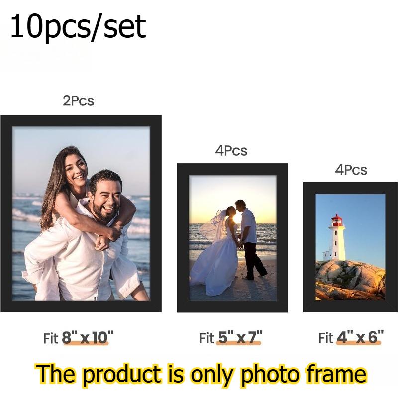

10pcs/set Photo Frame Collage Wall Decor Home Living Room Decorative Picture Frames Multi-Size Frame Set for Wall Art Display чорний
