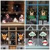 Xmas Snowman Elk Santa Clause Decorative Poster Christmas Stickers Wall Art Shopwindow Decal