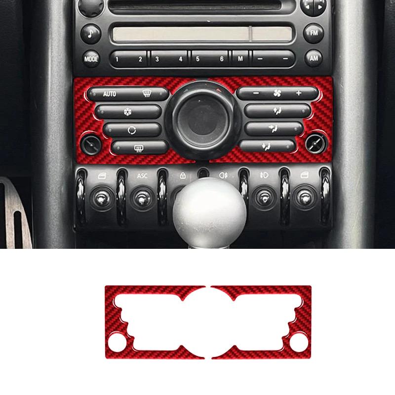 For Mini Cooper Hatch One For R50 R53 2002-2006 CarbonFiber AC Air Conditioning Control Panel Trim Car Interior Sticker
